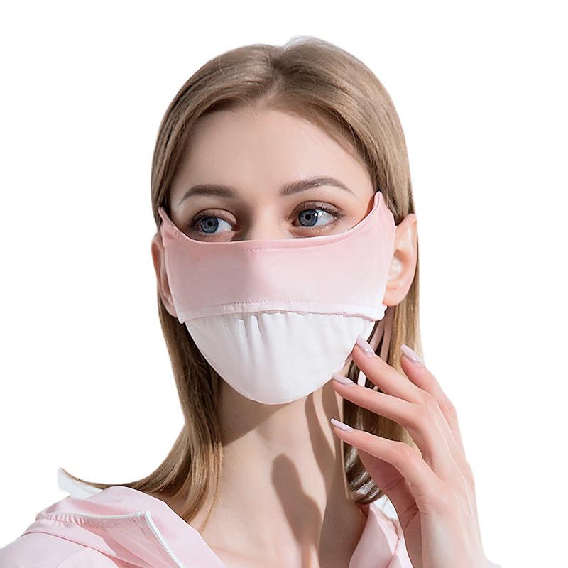 Women's Summer Gradient Anti-UV Face Mask with UPF50+ Ice Silk & Eye Protection