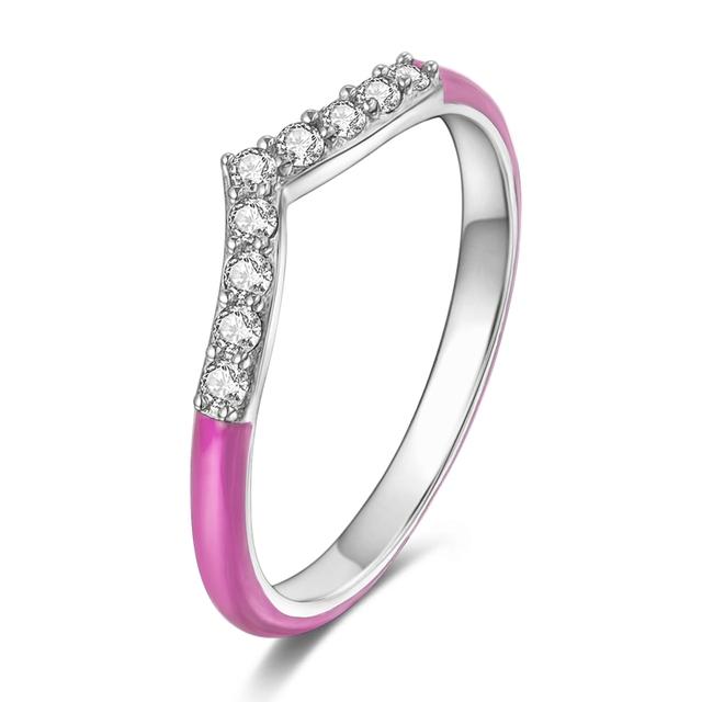 925 Silver Wedding Rings For Women Girl 'S Stackable Ring For Engagement Party