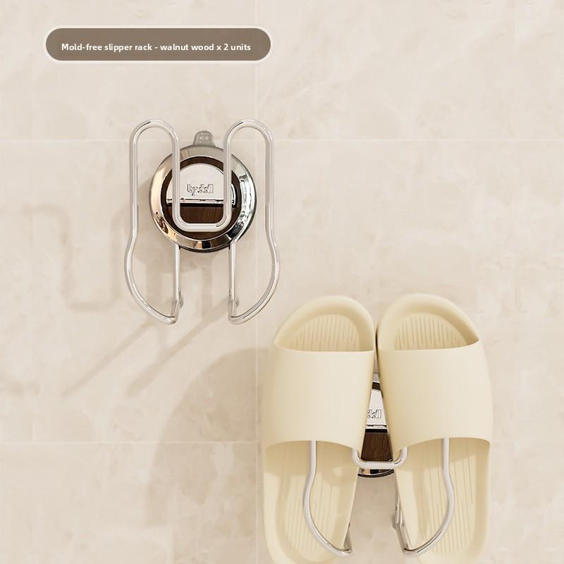 Suction Cup Slippers Rack, Household Wall-mounted Shoes Storage Rack Without Drilling, Bathroom Slippers Draining and Storage Rack