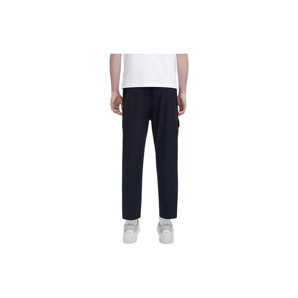 FILA Solid Logo Straight Loose Casual Pants Men Bottoms Black F11M328801FBK