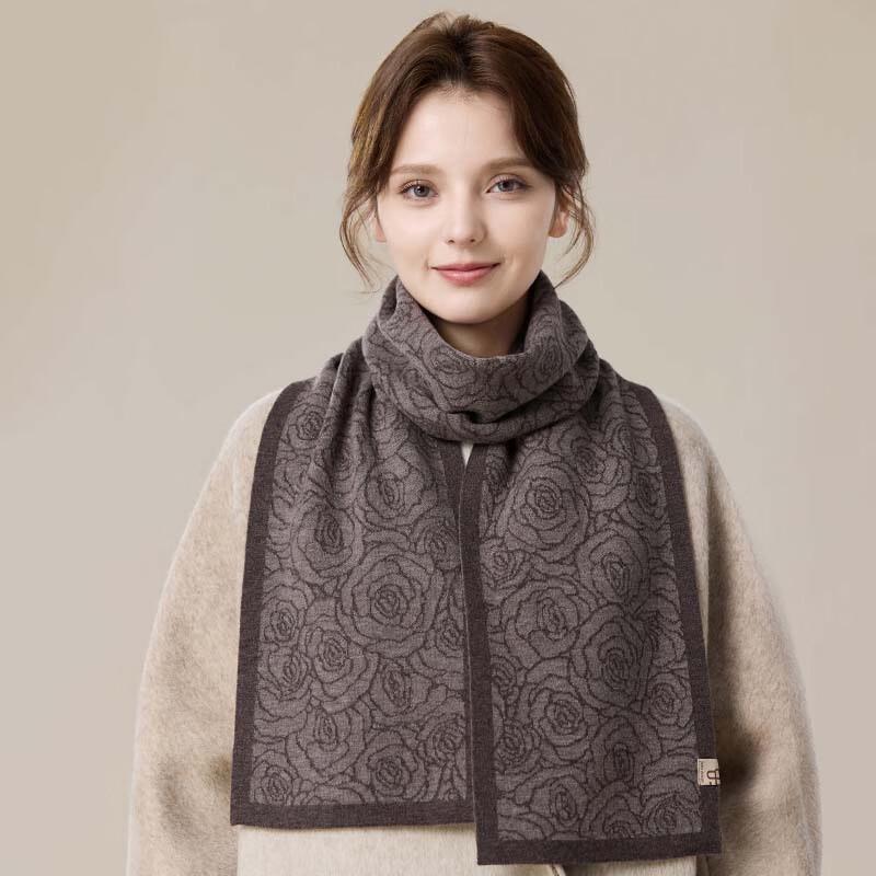 JIUMU Women's Thickened Double-Sided Wool Scarf & Shawl