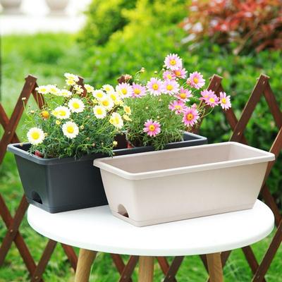 3 Stück Großer Rechteckiger Blumentopf Harz Wasserabsorbierend Pflanztopf Hängender Blumentopf für Balkon