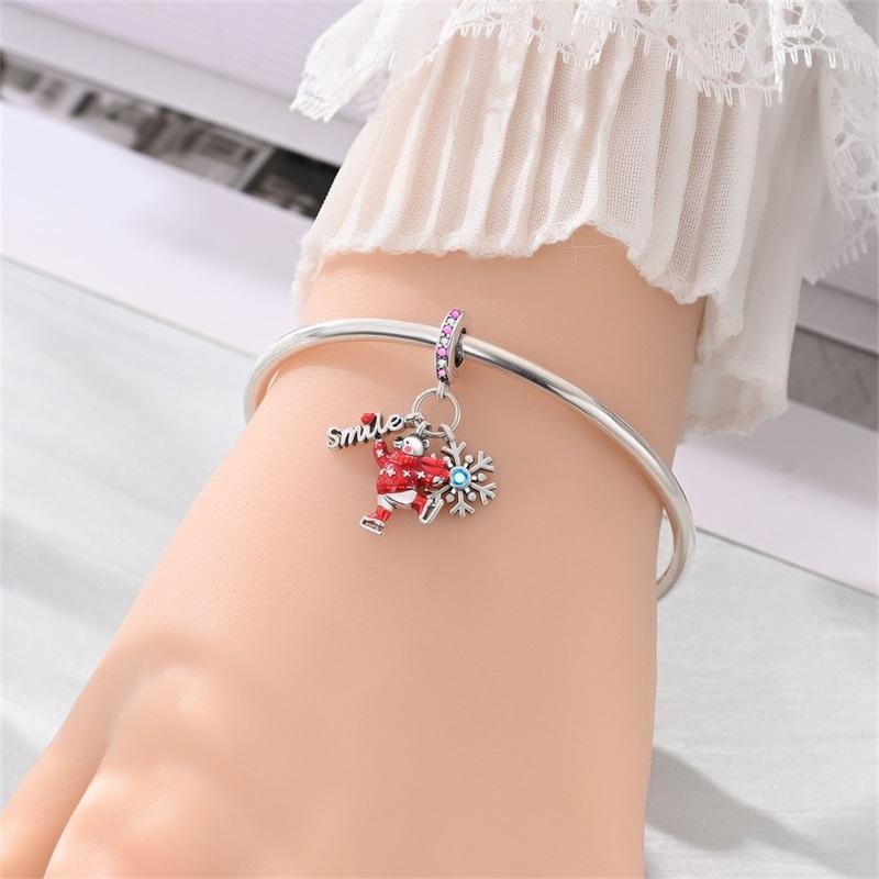New Copper Christmas Series Bead Women'S Holiday Jewelry Gift Suitable For Diy Original Pendant