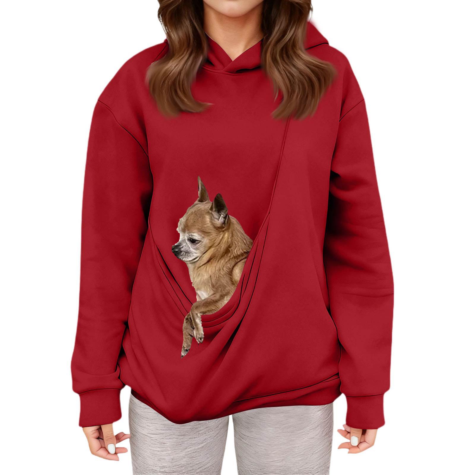 

Женская мода Повседневный худи с длинным рукавом L красный