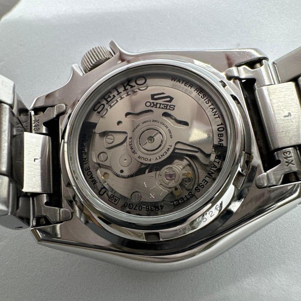 Used SEIKO Seiko 5 Sports SBSA001 4R36-07G0 Automatic Black Dial Day-Date Exhibition Case Back Stainless Steel