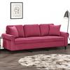 VidaXL 3-seater Sofa with Burgundy Pillows 180 Cm Velvet, Sofa, Living Room Sofa, 3-seater Sofa In Velvet, Sofa 3200959