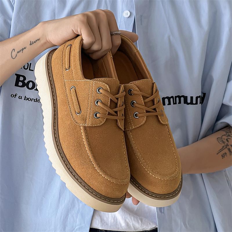 High Quality Men's Autumn Business Casual Leather Shoes Fashion Brand Men's Comfortable Thick Soled Non Slip Casual Sports Shoes