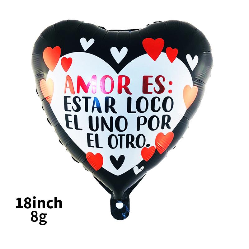 Spanish Balloon 18 Inch Valentine'S Day Love Balloon Spanish Heart-Shaped Aluminum Film Balloon Decoration
