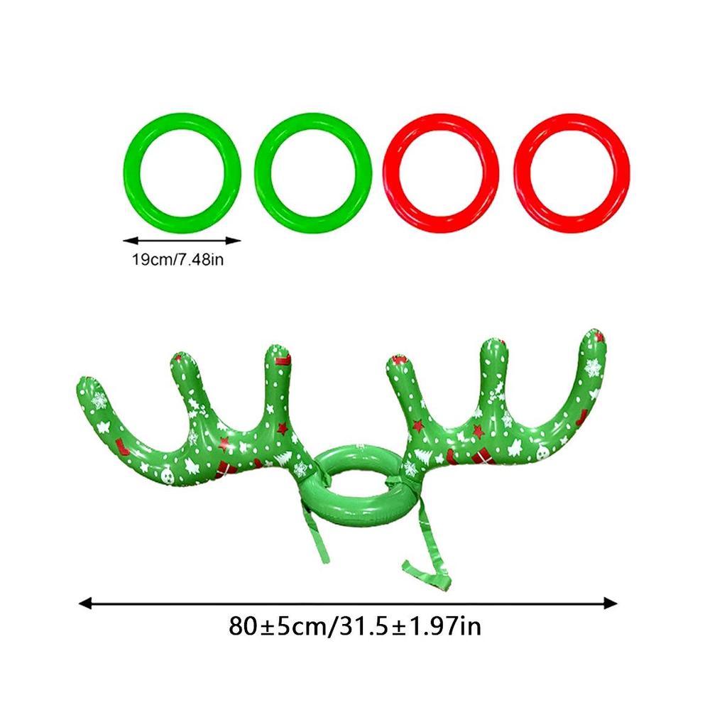 Inflatable Antler Ring Toss Game for Kids & Parents – Thickened PVC
