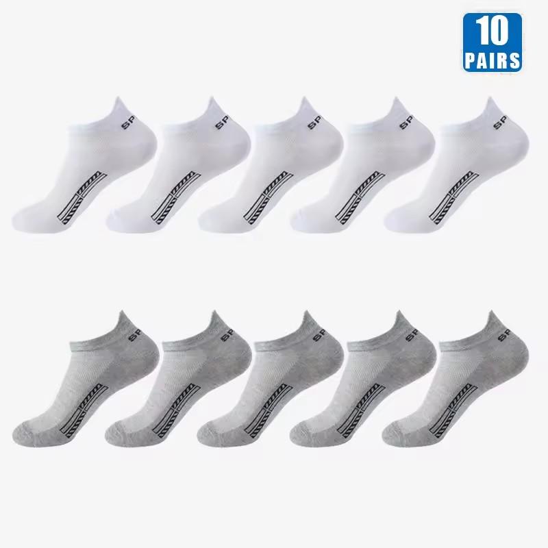 1/10/20/30 Paar Unisex Kurze Socken Modische Sportliche Niedrig Geschnittene Rundhals Knöchelsocke Mesh Schweißabsorbierend Atmungsaktiv Lässige Socke