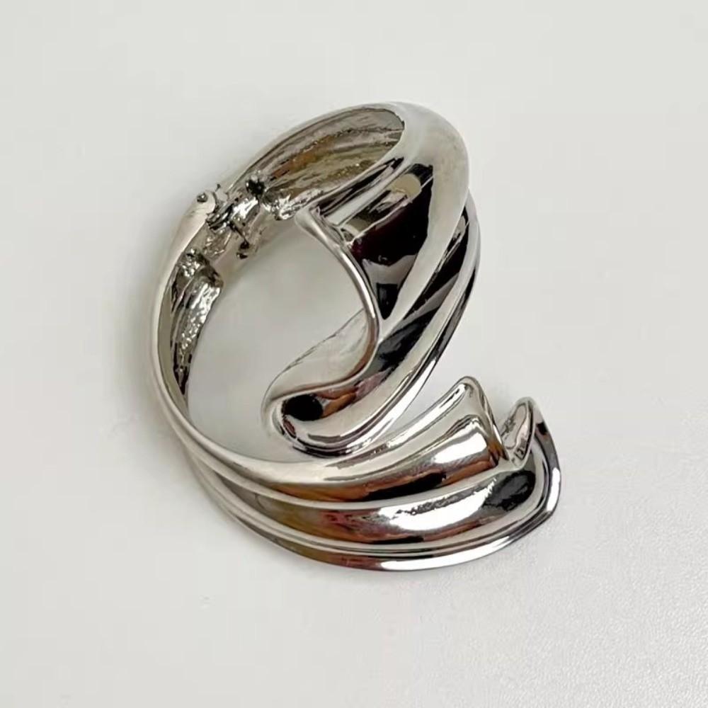 Ribbon Shaped Zinc Zinc Alloy Wide Opening Bangle Opening Arm Ring Retro Hand Ring Party Decoration