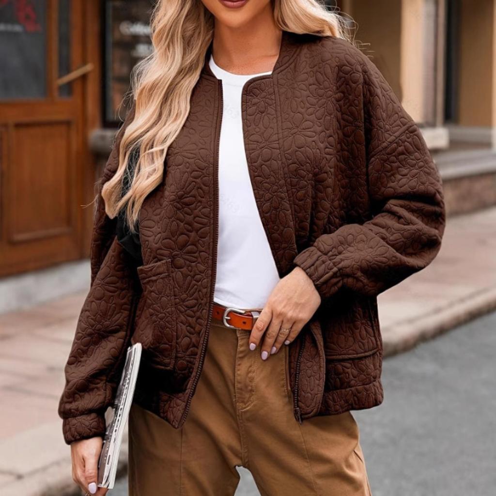 2025 Autumn Winter Fashion Button Textured Long Sleeve Cardigan Coat Jacket for Women - European American Hot Sale