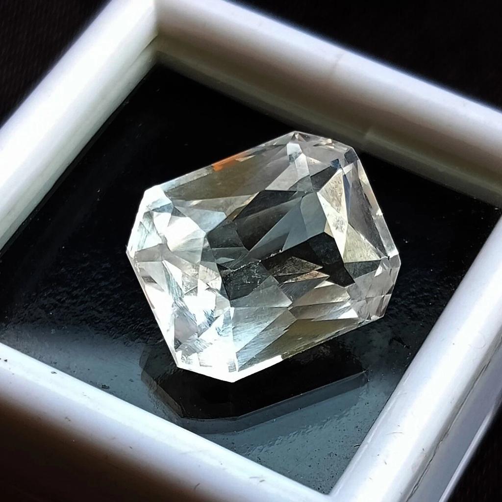 Fabulous White Sapphire Natural Emerald Cut 12+ Ct Certified Loose Gemstone