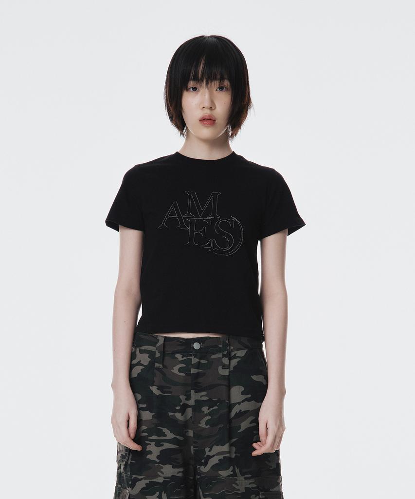 AMES-WORLDWIDE Ames Applique Tee Black