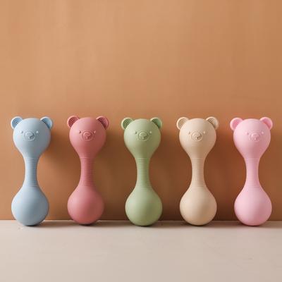 Brinquedos Musicais de Chocalho de Silicone para Bebê Silicone Livre de BPA Sino de Berço Educativo para Recém-Nascido Presente Ursinhos Sinos de Mão Brinquedo Sensorial