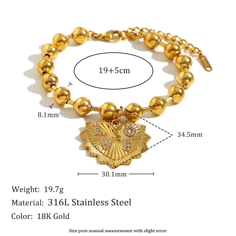 

MamacitaSlay 316L Stainless Steel Bead String Circular Heart Letter Necklace Bracelet Waterproof Jewelry Women s Charm Gift 2025