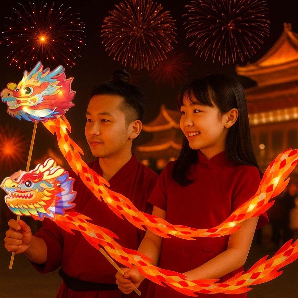 Handmade Children's Loong Lantern Chinese Style Dragon Lantern Dance Mid-Autumn Festival Lamp  Kids