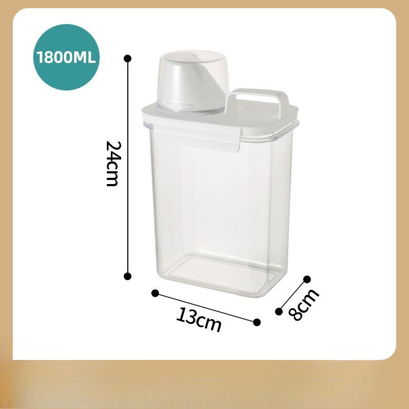 

Контейнер для хранения стирального порошка Герметичный Мерный стакан с делениями Резервуар для хранения Бутылка для порционирования Ведро для хранения жидкого средства для стирки 1800ml sealed rice jar