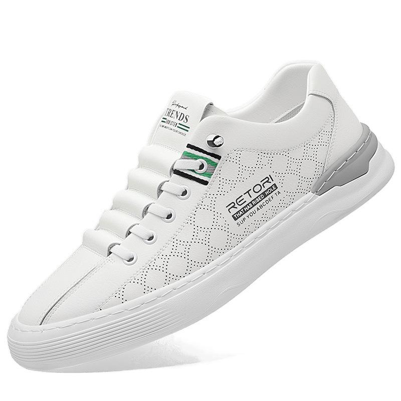 Board Shoes Men's Summer Mesh Breathable White Shoes Trendy Board Shoes Comfortable and Versatile Sports and Leisure Shoes Free