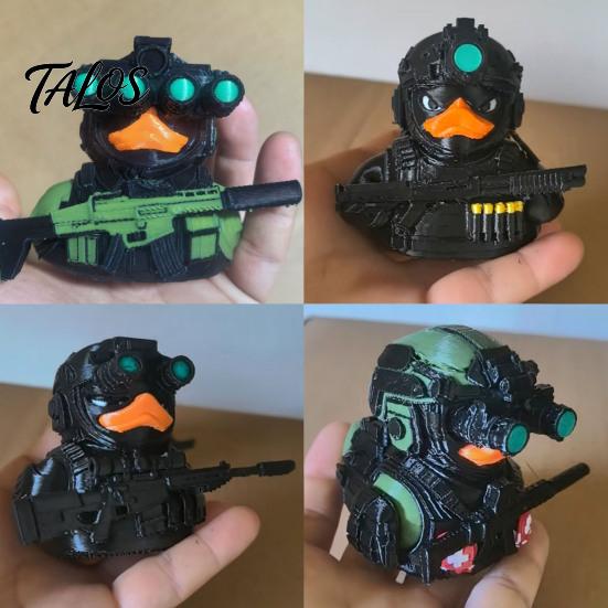Trendy Military Desktop Decor Tactical Night Vision Duck Figurine, Cool Statue, Desk for Gamers Gear Model Collectors, 4 Colors Available, Car