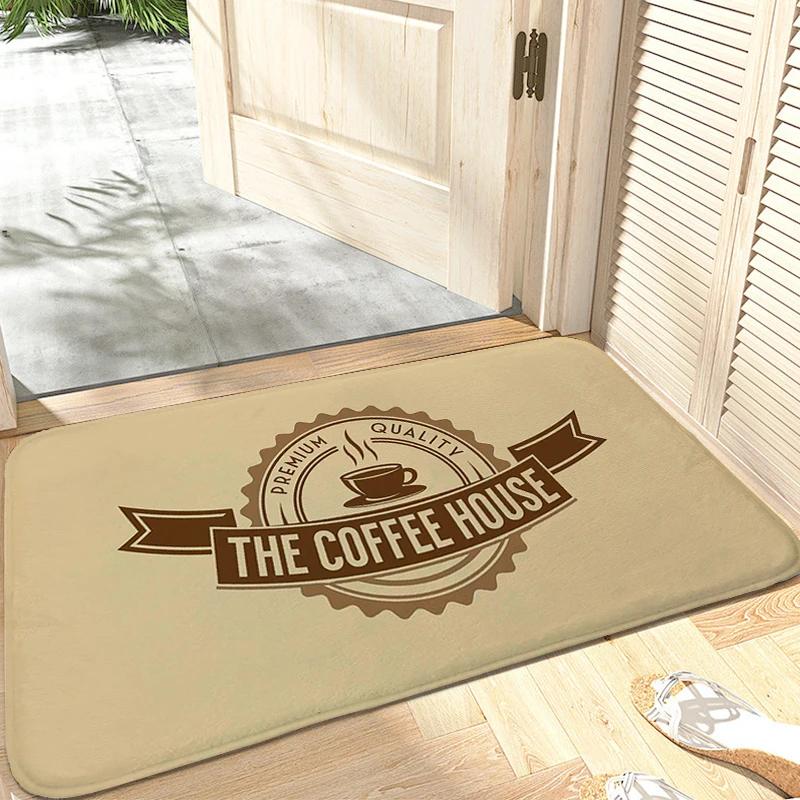 Café Carpet Entrance of House Bathroom Mat Anti Slip Hallway Veranda Floor Soft Rug for Bedroom Modern Home Decoration
