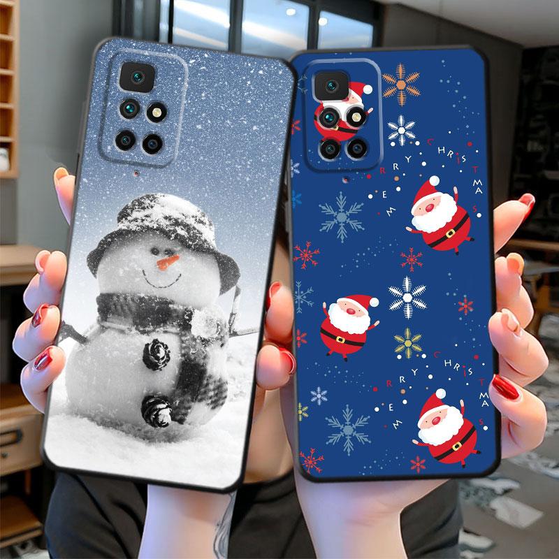 Black Snowman Merry Christmas Shockproof Case Cover for Huawei P30 Lite P20 Lite P30 Pro P Smart Z P10 P40 Lite E P50 Pro P20