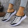 Fashion Lightweight Round Toe Slippers For Women Mules Flats Soft House Slippers Female Slides Four Season Black Casual Mesh Lazy Shoes