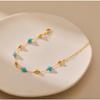 Gold Plated Faceted Turquoise Color Bead & Ball Bracelet With Extension Chain