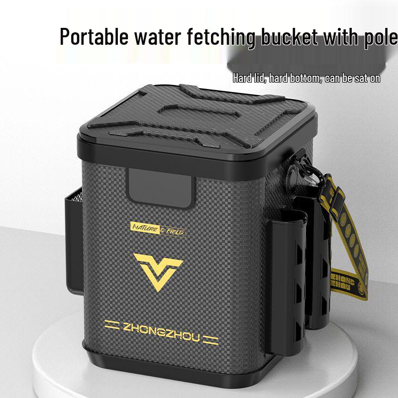 Portable Transparent Fish Keeper: Foldable Fishing Bucket & Lure Container