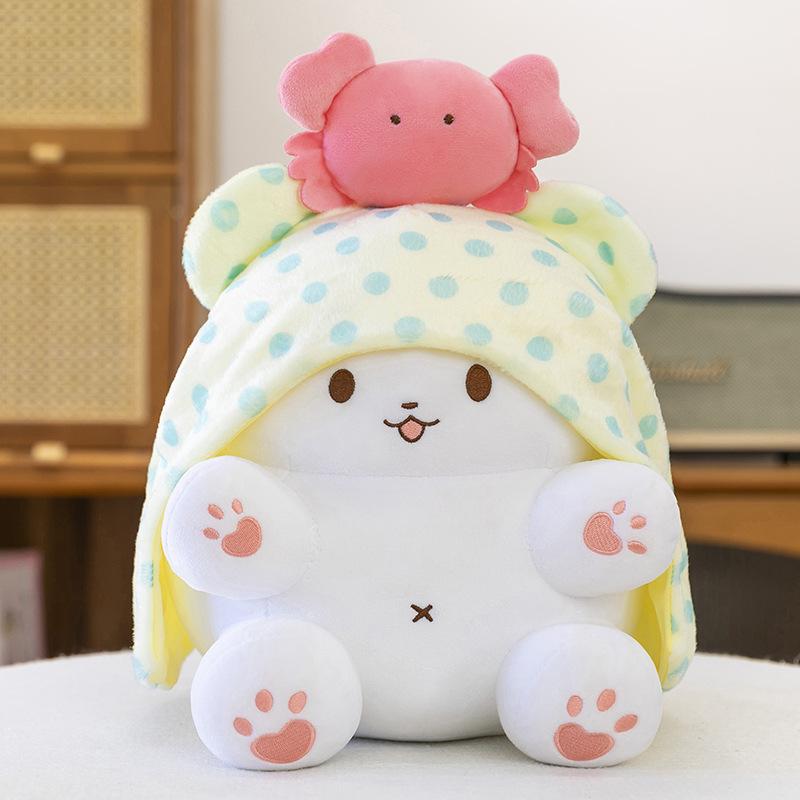 Cartoon Blanket Bear Plush Doll Pendant Japanese Cute Doll Super Soft Children's Companion Toy Doll Doll