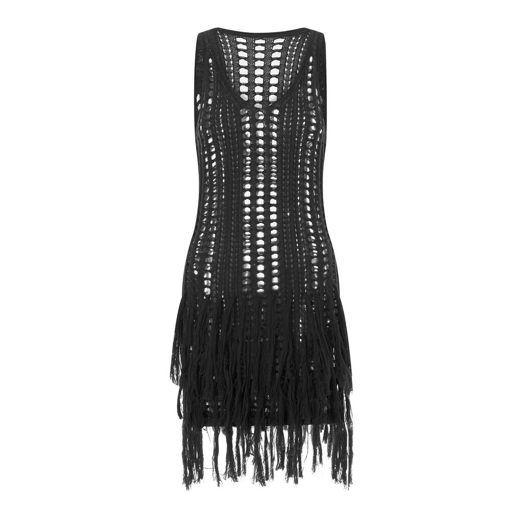 Women's Fashion Outer Sexy Hollow Out Beach Dress Bikini Knitted Cover Up