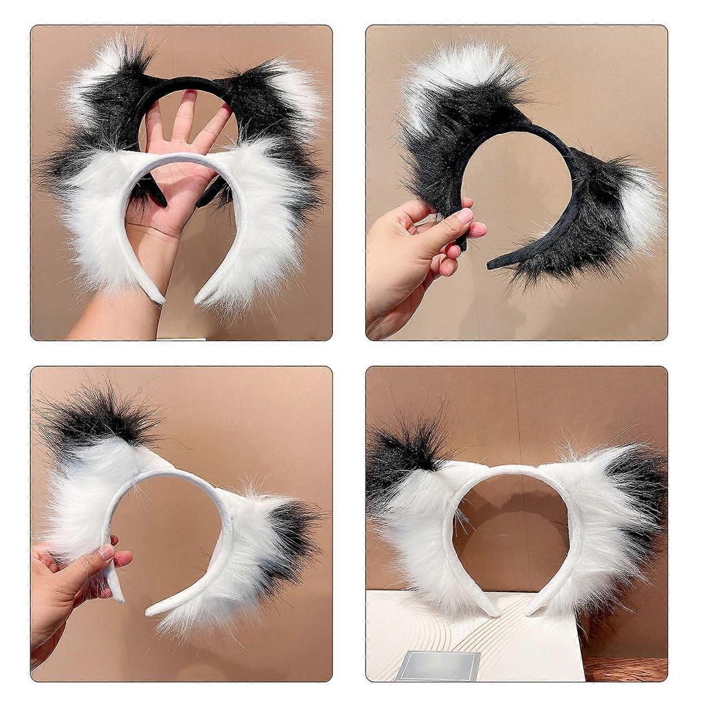 Anime Cosplay Props Beast Dog Hair Hoop Furry Wolf Hair Styling for  Con Headband Wolf Animal Carnivals  White