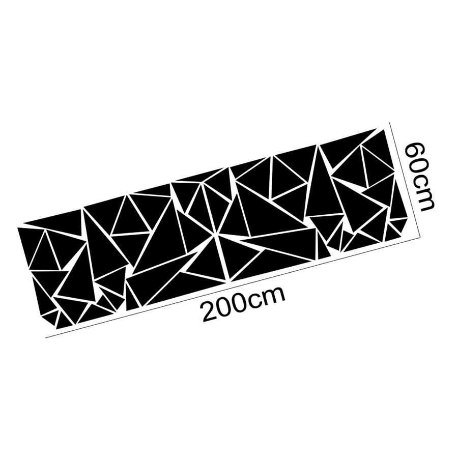 1pc 200x60cm Glossy Black Triangle Style Car Body Side Sticker Vinyl Decal Decor