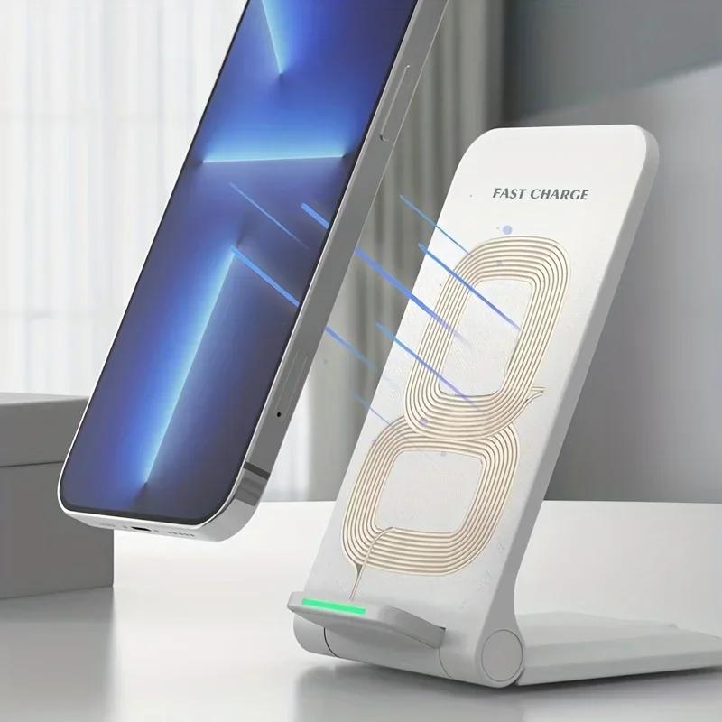 Foldable 30W Wireless Charger Stand Pad For iPhone 16 15 14 13 12 Pro X XS 8 Samsung Xiaomi Induction Fast Charging Dock Station