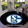 FC Schalke 04 Custom Name Round Area Rug,Carpet Rug for Living Room Bedroom Sofa Playroom Decor,Non-slip Floor Mat