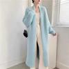 Women Faux Mink Long Cardigan Oversized Knit Coat Soft Plush Knee Length Duster Lounge Wrap