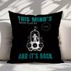 1pc Modern Gear Clock & English Slogan Cushion Cover - Double-Sided Zippered Pillowcase Suitable for Sofa, Bed,, Dorm - Machine Washable Decorative Co