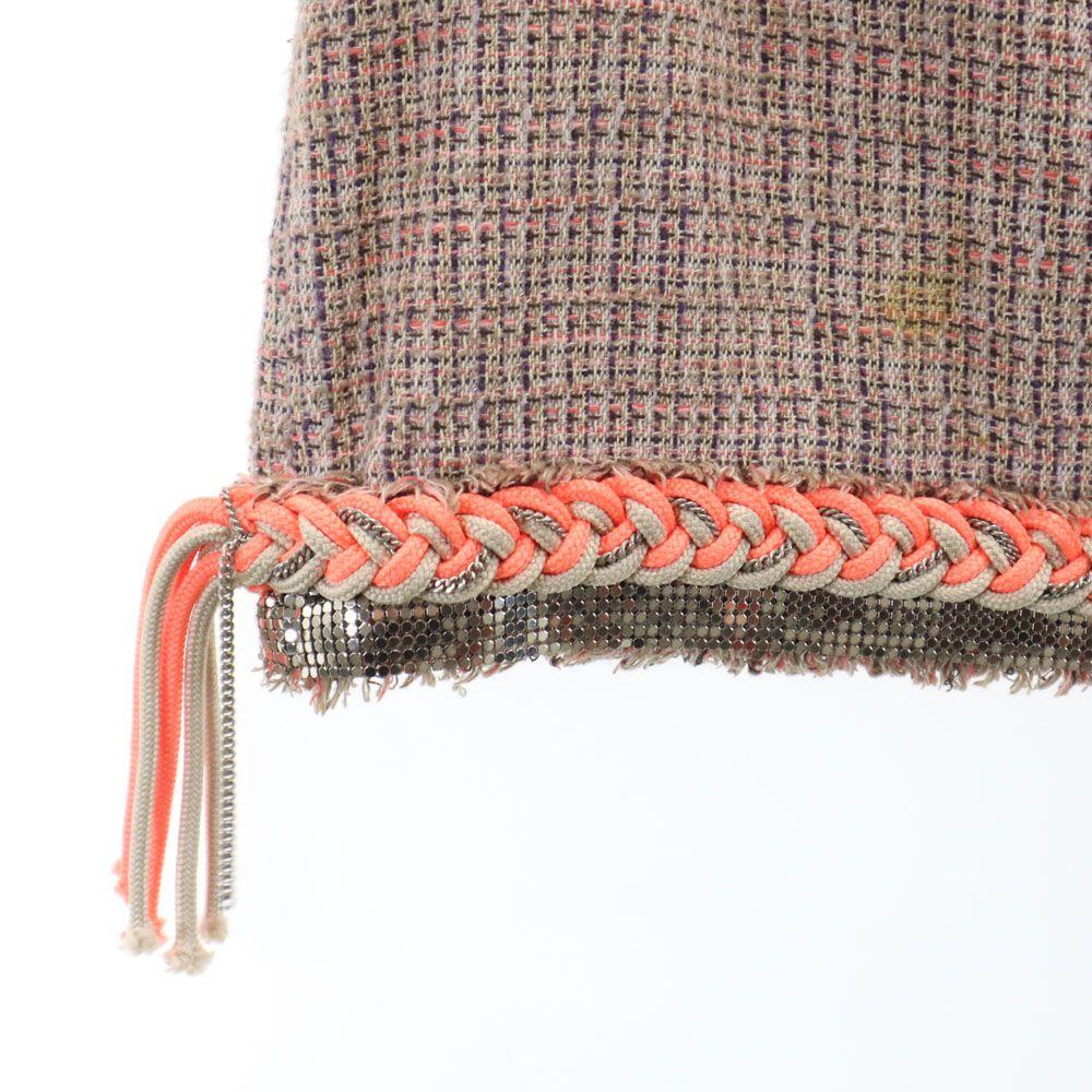 MSGM made in Italy Check Pattern Mini length tweed trapezoid skirt 40 Women Used