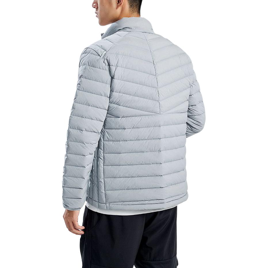 Asics Outdoor Casual Sports Solid Color Zipper Stand Collar Long Sleeve Down Jacket Men Jackets Gray 2031E442-020