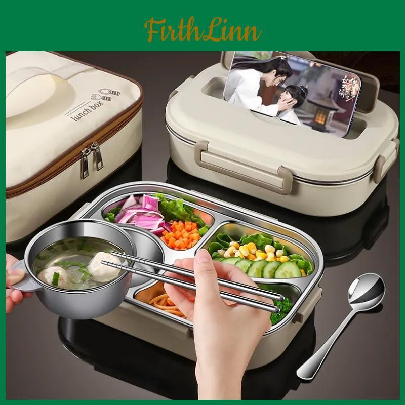 Insulated Stainless Steel Compartment 304 Lunch Box Office Worker Students Sealed Portable Bento Microwae Heating Food Container
