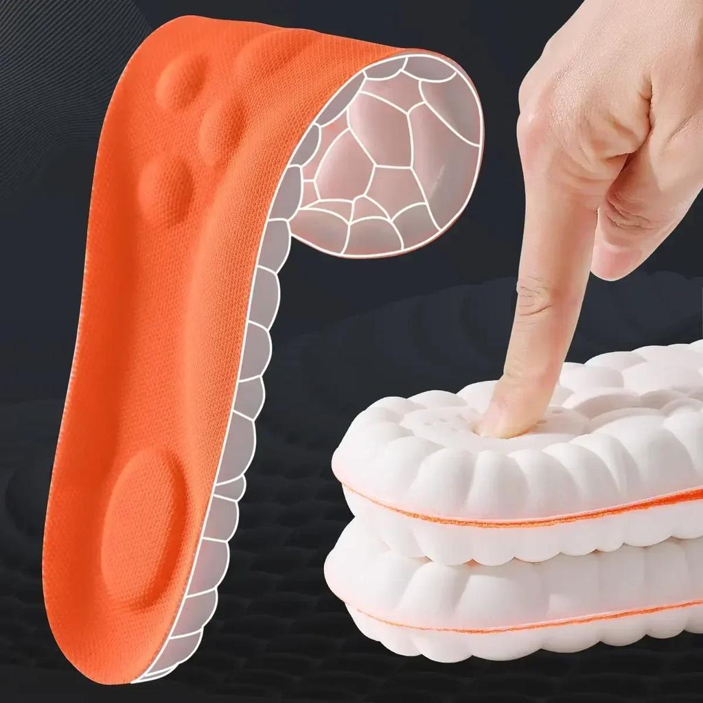 4D Sport Insole Super Soft Shoes Sole Pads for Feet Shock Absorption Baskets Shoe Sole Arch Support Orthopedic Inserts