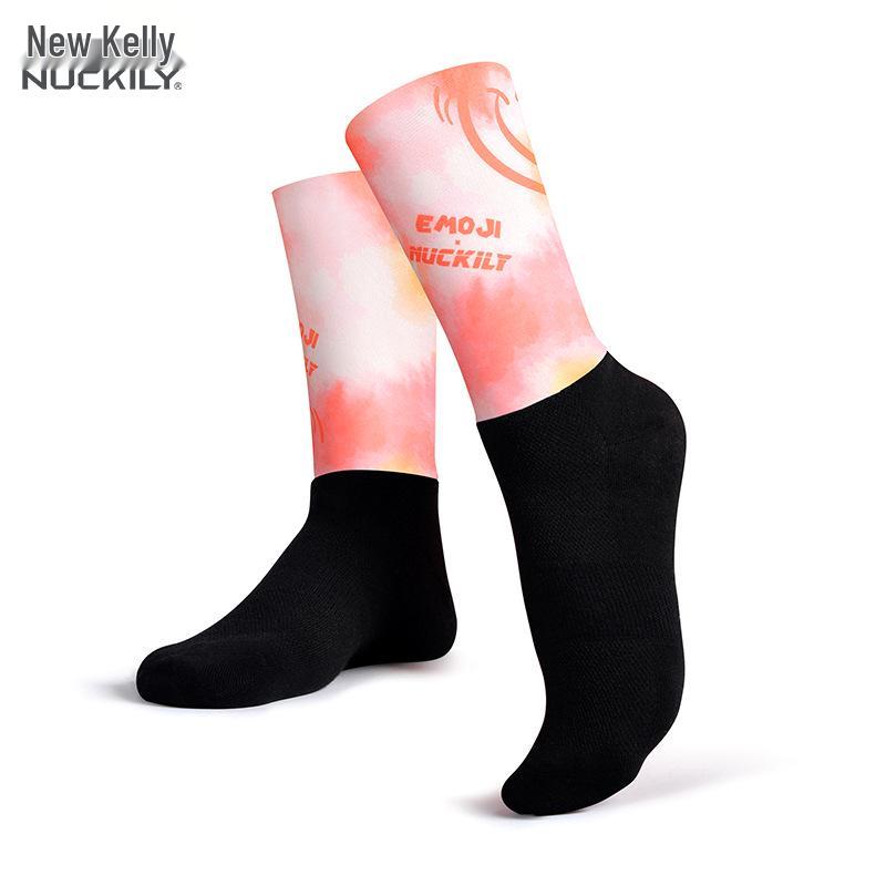 NUCKILY Anti-slip Compression Cycling & Running Socks, Unisex Mid-calf for All Seasons