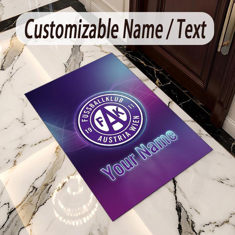 Crystal Velvet Rug Austria Wien FC Print Custom Name Text Floor Mat Home Decor