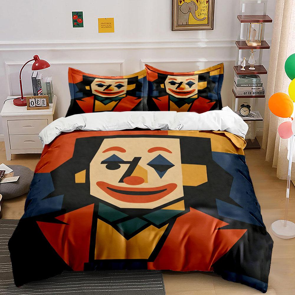 

Smiling clown face pattern. Bedding sets Duvet cover sets Duvet covers Pillowcases(1 * Duvet Cover 2 * Pillowcases, without duvet insert) 135x200cm