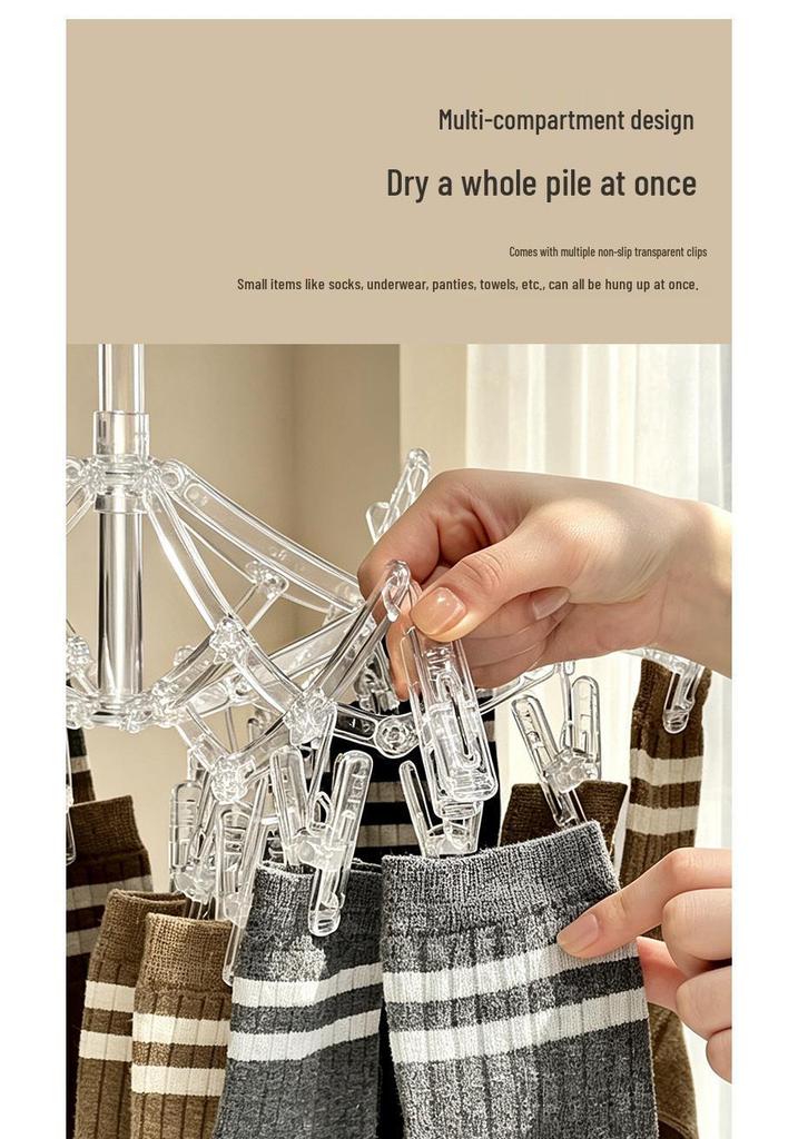 Wall-Mounted Clothes Drying Rack with Suction Cups for Socks and Underwear