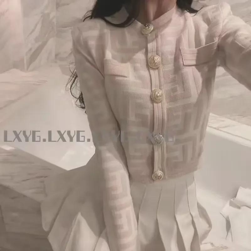 Französische Retro Strickjacke mit kleinem Duft für Damen - Herbst/Winter 2024 Kurze Pulloverjacke