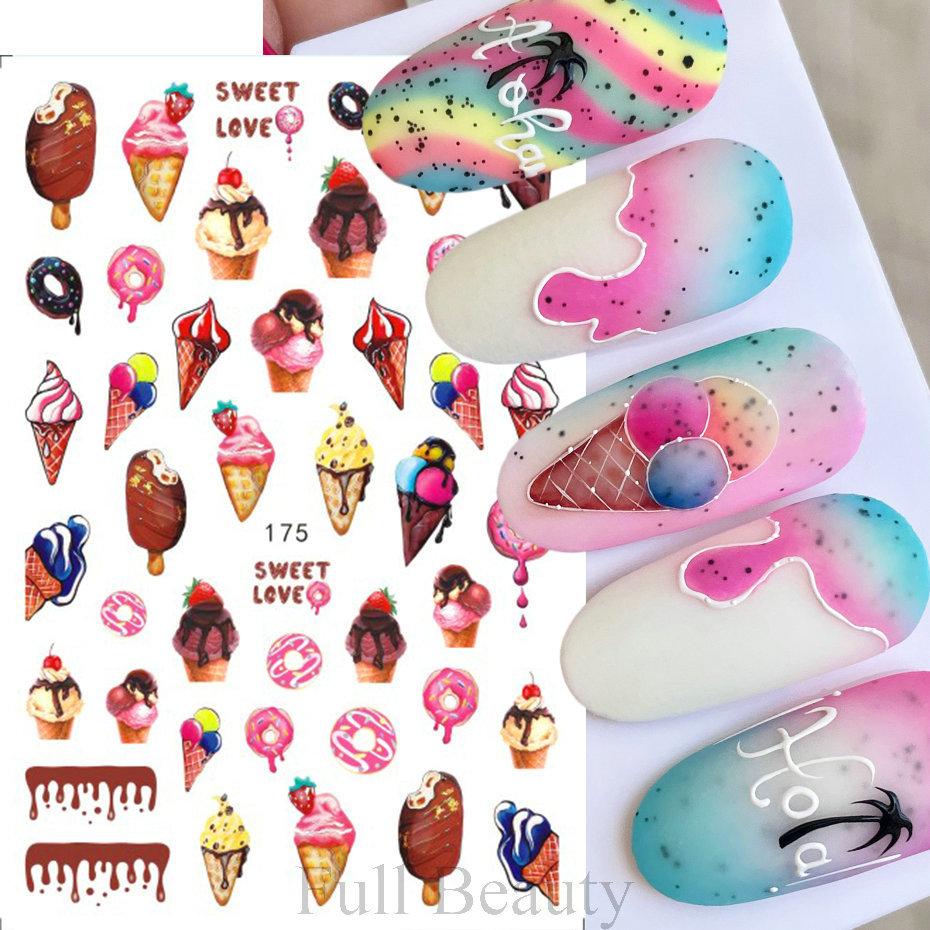 Nail Art Stickers Valentine's Day Romantic Balloon Love Rose English Adhesive Nail Stickers