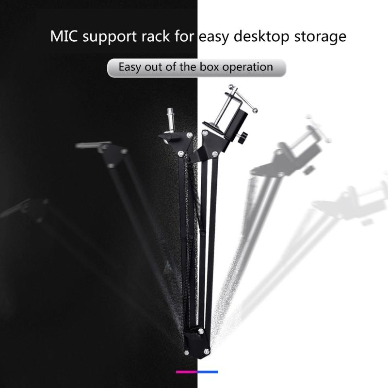 Microphone Arm Stand Adjustable Suspension Boom Scissor Mic Stand Stable Mount Arms for Radio Studio, Podcast, Gaming