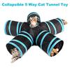 Indoor Cat Tunnel 5 Way Pet Play Tunnel Collapsible Tunnel Tube Kitty Tunnel Peek Hole Toy Pet Toys