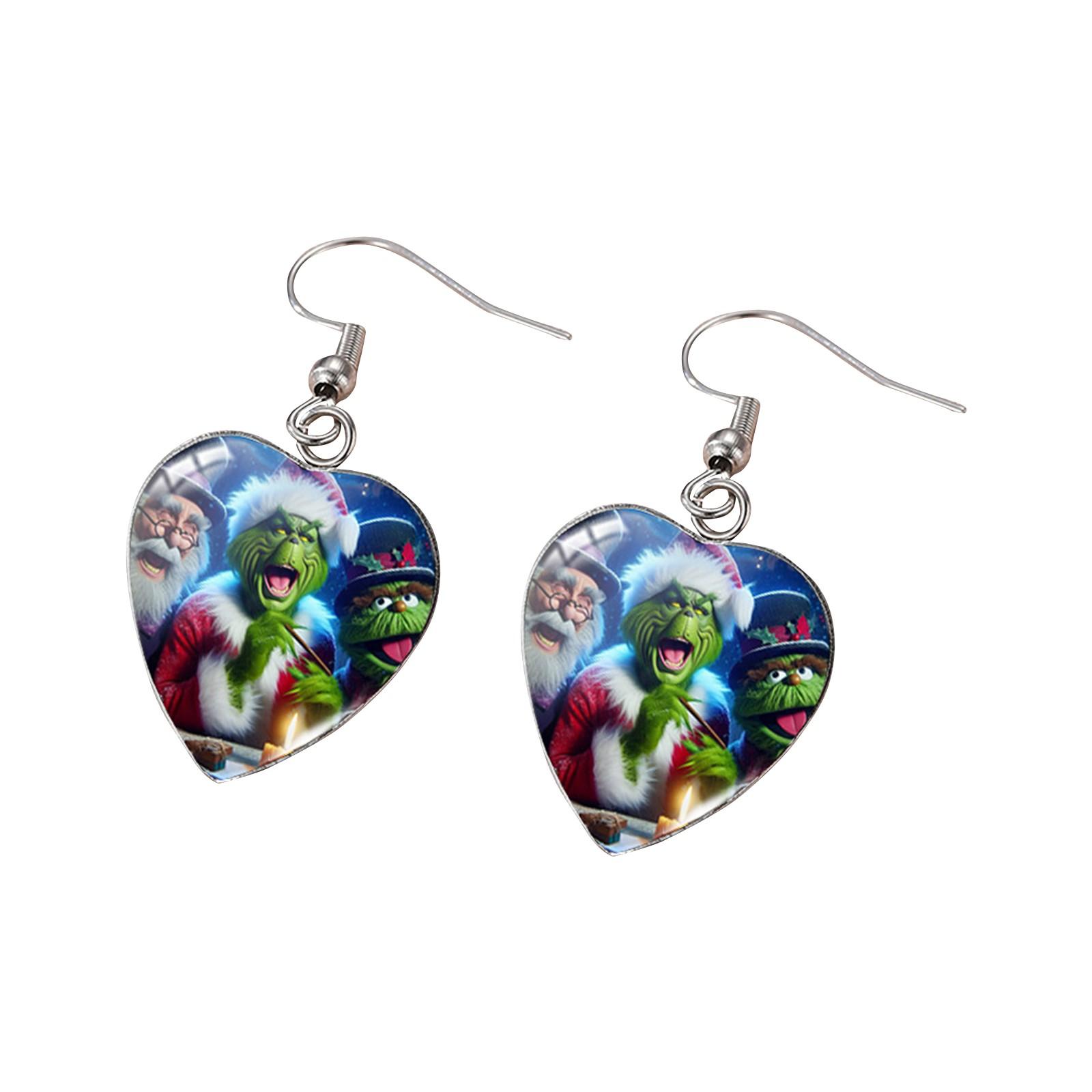 

Ювелирные изделия Серьги Санта-Клаус Зеленые серьги Любовь Серьги из нержавеющей стали One Size